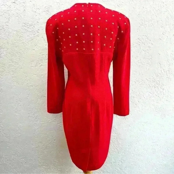 Bugardi red sheath dress with star embellishments size 10 - Picture 3 of 15